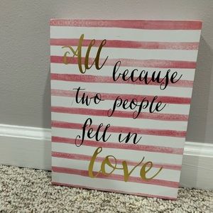 Pink, Gold and white stripes nursery decorative Art Box